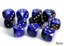 Gemini Black-Blue/gold 16mm d6 Dice Block (12 dice) - CHX26635